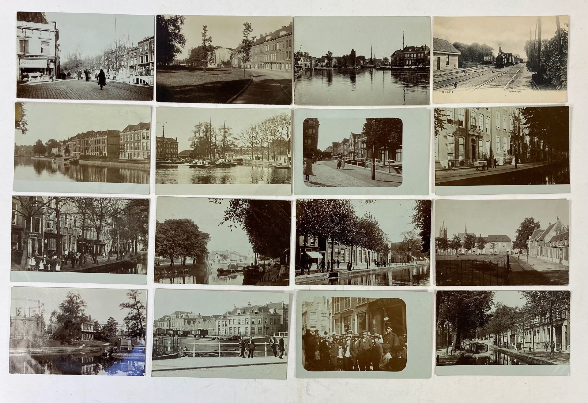 DELFT -- COLLECTION of c. 1700 cold. and plain picture postcards of Delft