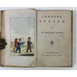 JONGENSSPELEN. Met XII gekleurde plaatjes. Amsterdam, G. Portieltje, (1821). 48 pp. W
