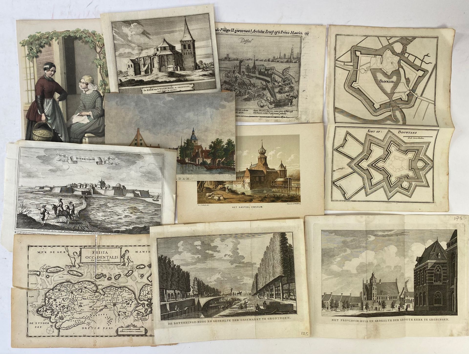 LOW COUNTRIES -- GRONINGEN -- COLLECTION of 38 engr./lithogr. views, portrs., maps of