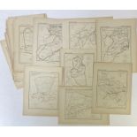 LOW COUNTRIES -- GRONINGEN -- COLLECTION of 33 lithogr. maps, cold. in outlines, taken