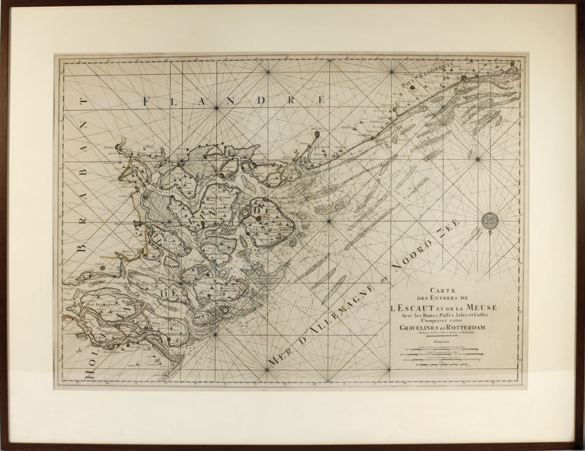 LOW COUNTRIES -- CHARTS -- "CARTE DES ENTRÉES DE L'ESCAUT et de la Meuse