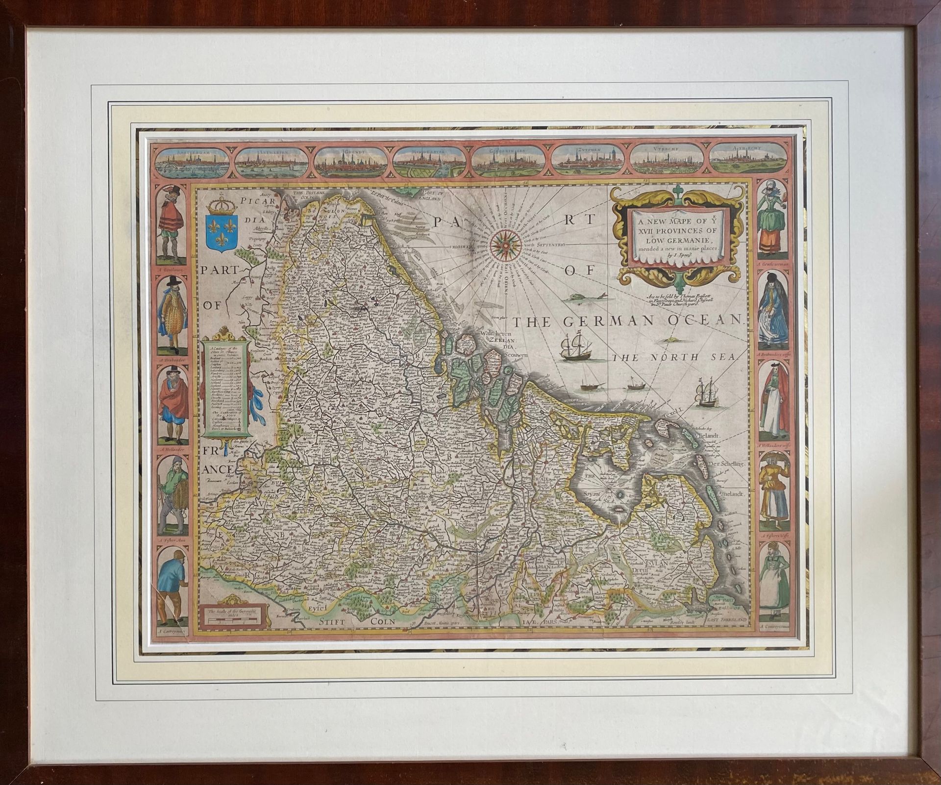 LOW COUNTRIES -- "A NEW MAPE OF YE XVII PROVINCES OF LOW GERMANIE