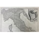 ITALY -- "L'ITALIE, (…)". Paris, (J.B. Bourguignon) d'Anville, 1743. Plain engr. map by Aveline