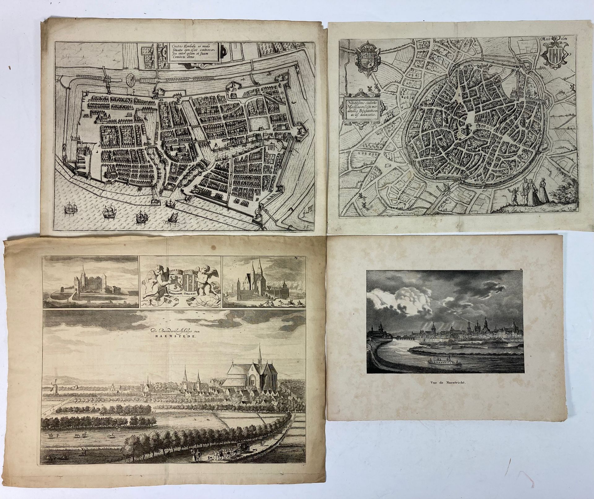 LOW COUNTRIES -- COLLECTION of 78 topographical views & plans, primarily of Dutch (also
