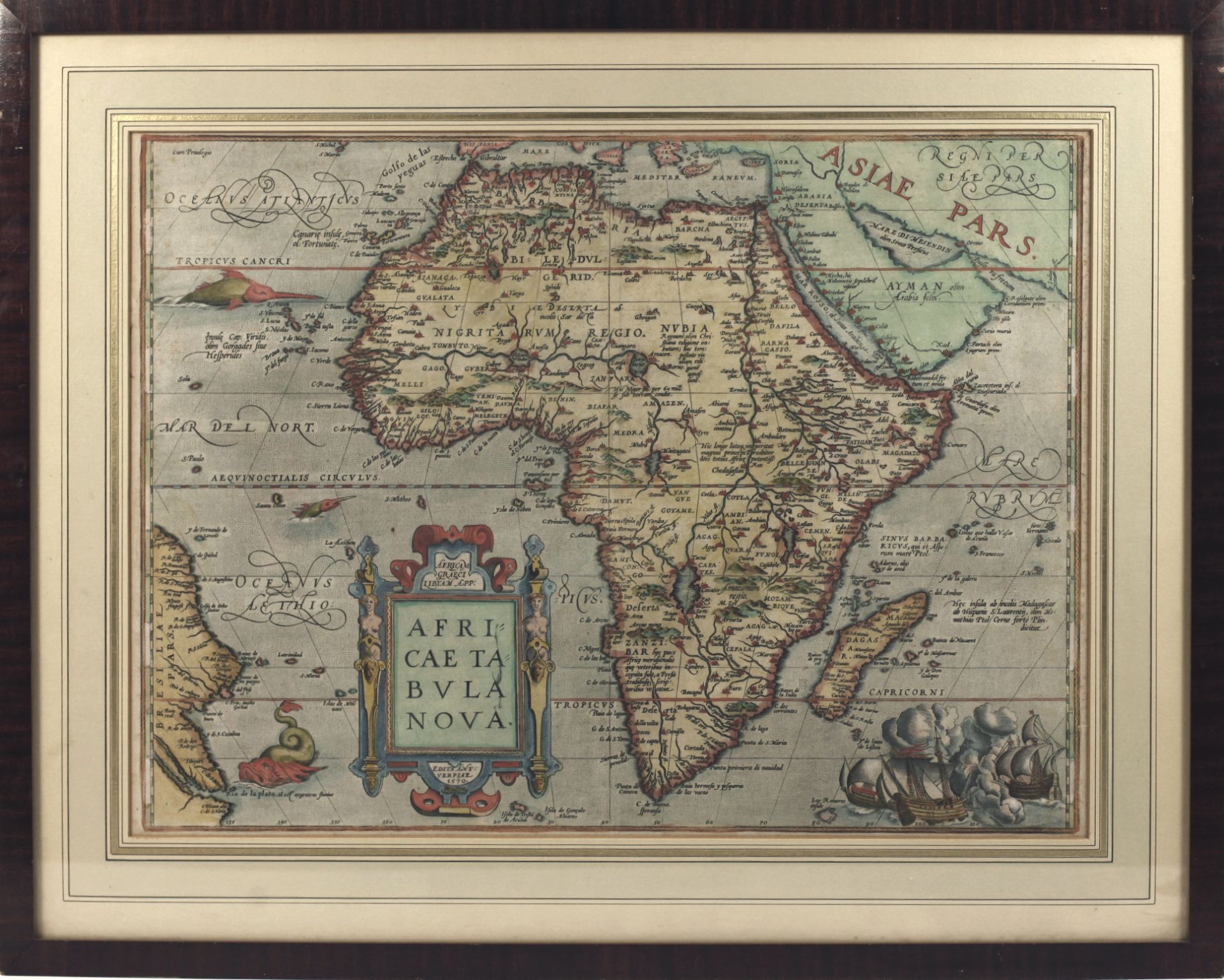 AFRICA -- "AFRICÆ TABULA NOVA". Antwerp, (Ortelius), 1570 (i.e. 1580's/early 1590