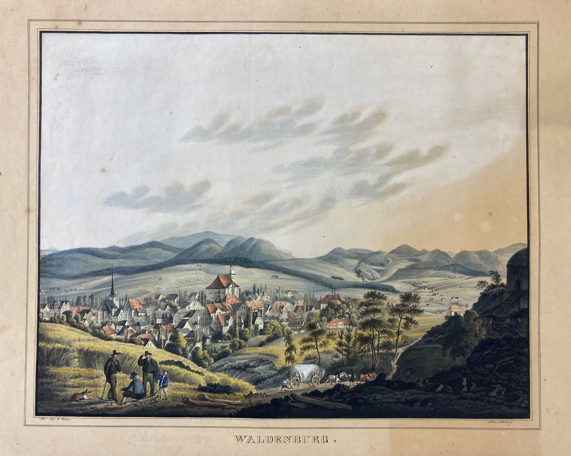 GERMANY -- "GÖRLITZ" - "WALDENBURG" - Schmiedeberg, C. Mattis, n.d. (c. 1830). 2 fine cold - Bild 2 aus 2