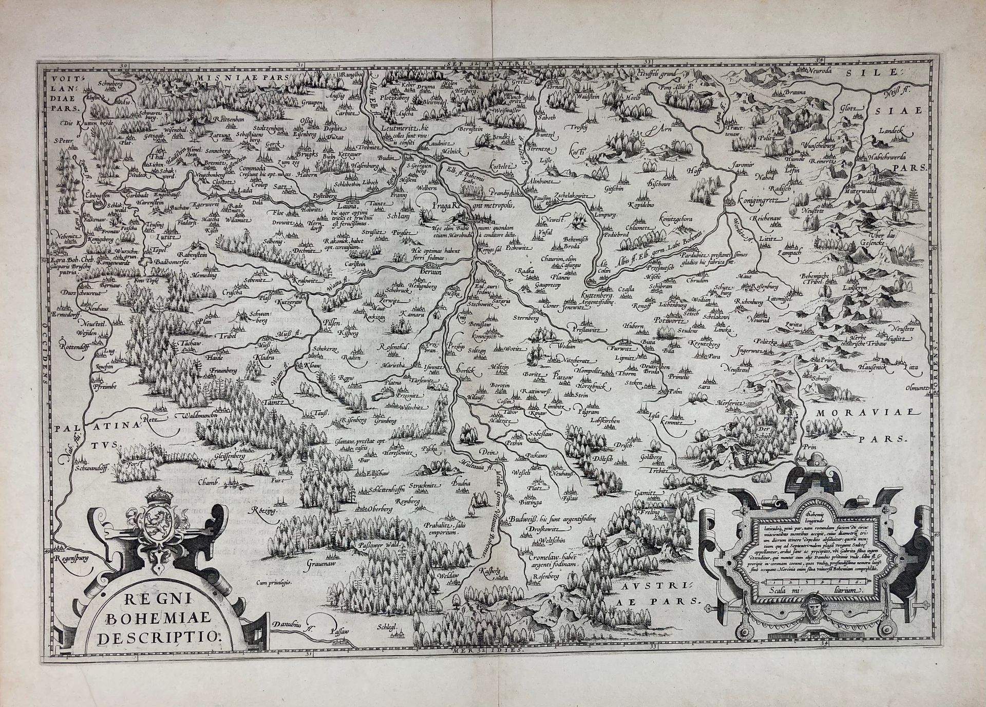 EASTERN EUROPE -- "REGNI BOHEMIÆ DESCRIPTIO". (Antwerp, A. Ortelius, 1570). Plain engr. map