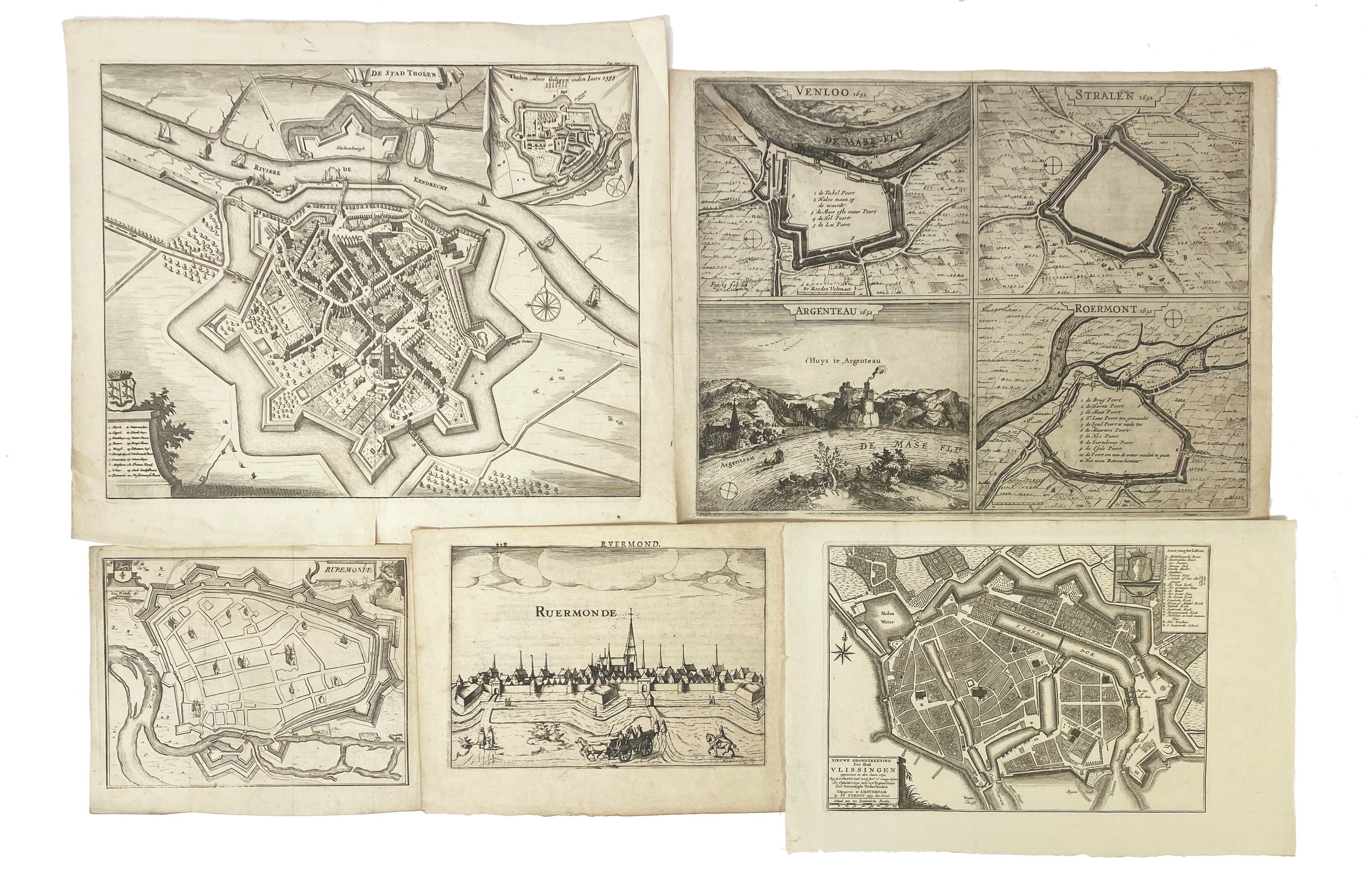 LOW COUNTRIES -- COLLECTION of c. 38 topographical views and plans of Dutch