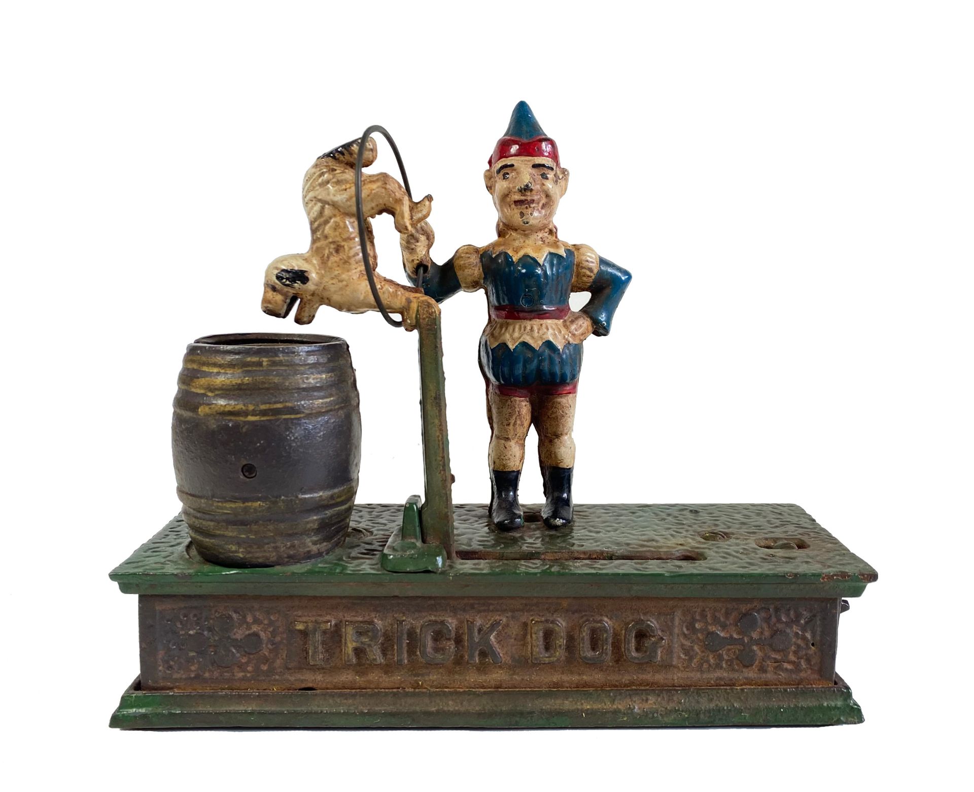 TRICK DOG BANK. Old cast iron mechanical bank with original paint. 20,5 - Image 2 of 4