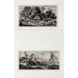 KOBELL, Ferdinand von (1740-99). (Landscapes with figures). (1776-79). 4 etchings. Dif. sizes