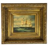 MARITIME SCENES -- (AMERICAN (?) TEA CLIPPER (?) in the high seas). N.d., 19th c