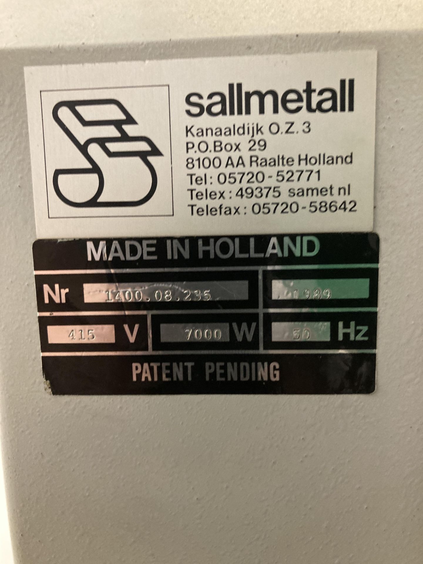 Sallmetall 1400.08.235 laminator (1989) - Image 4 of 5