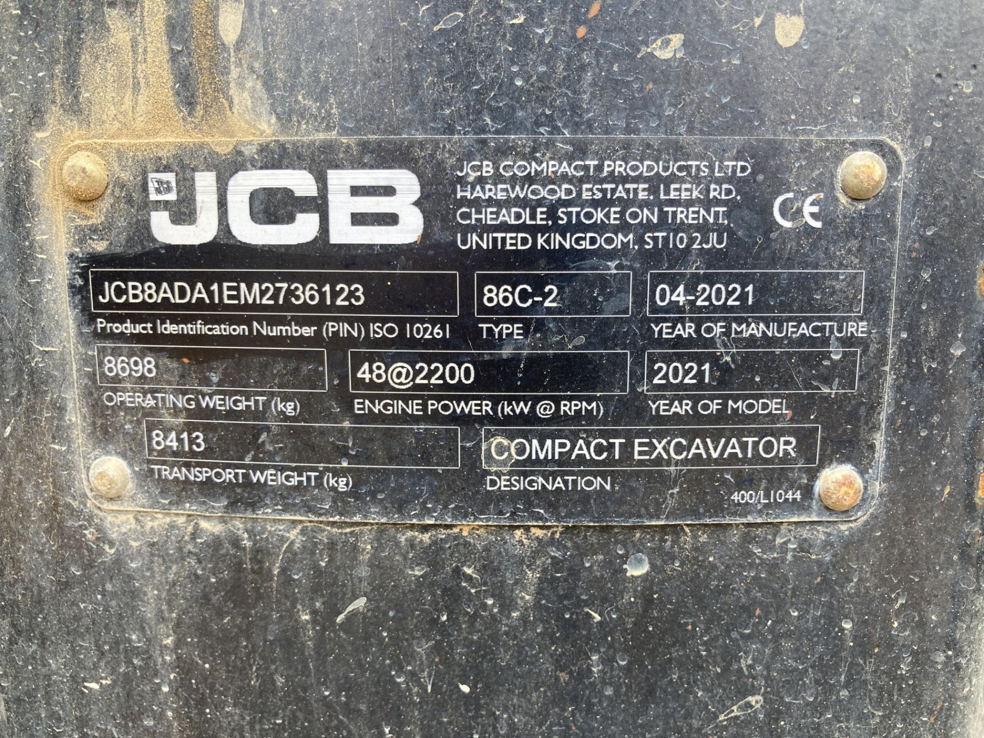 JCB 86C-2 hydraulic excavator (2021) - Image 17 of 22