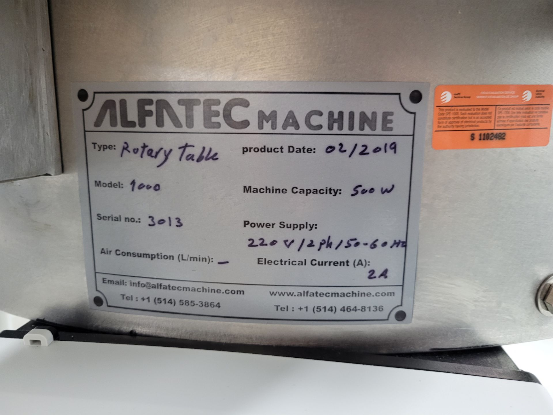 2019 ALFATEC MACHINE mod. 100 accumulation table, ser. 3013 - Image 3 of 4