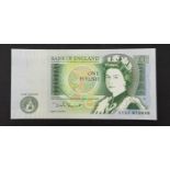 A D.H.F Somerset Bank of England DY21 £1 Note. Uncirculated - In a plastic wallet. DY21 972898 -
