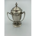 Extremely rare ANTIQUE three handled small SILVER PEPPERETTE. Clear hallmark for William Mammatt