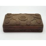 A Vintage Hand-Carved Decorative Indian Cigarette or Trinket Box. 19x 11cm.