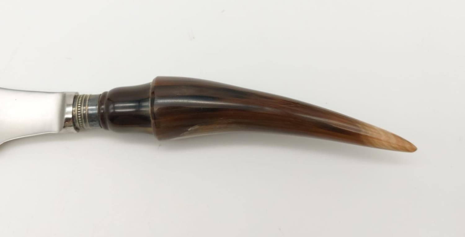 William Beckett and Co of Sheffield Horn-Handled Three-Piece Carving Set. In original case. 40cm - Image 3 of 14