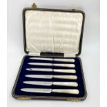 A Set of Six 1925 Silver Fruit Knives. Made in Sheffield by James Dixon and Sons. Excellent
