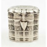 Antique (1870s) Silver Hallmarked Dutch Pill/Snuff Box. Beautifully engraved. 38mm tall. 20.5g.