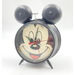 Retro, Black Cased Mickey Mouse Alarm Clock. In working order.