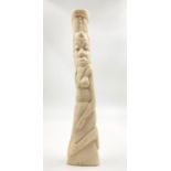 Antique Ivory African Tribal Female Hand-Carved Figurine. 17cm tall