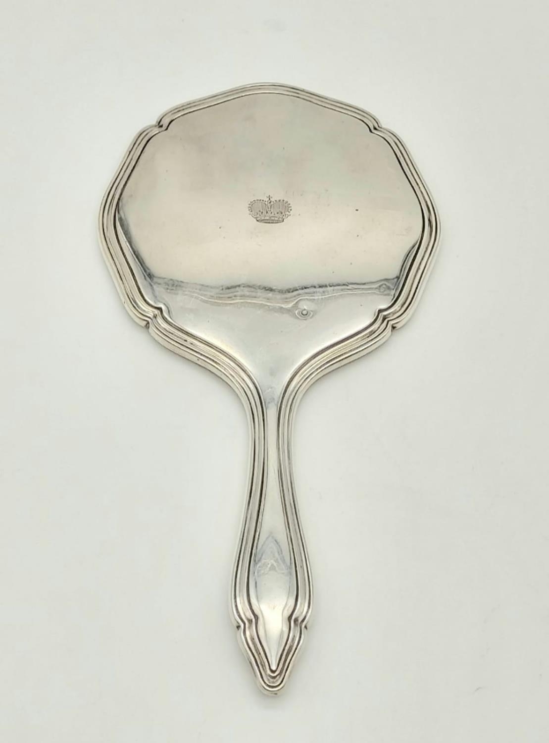 An Antique Karl Hohmann Dressing Table Set. Marked 835 Silver. German Made. Mirror - 25cm. Hairbrush - Image 3 of 9