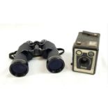 A Pair of Miranda Binoculars and a Vintage Kodak Brownie Model C. As found.