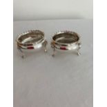 Two ANTIQUE SILVER Salts with London Hallmarks. 91 grams.