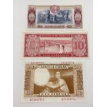 Three Vintage Uncirculated Bank Notes - Colombia, Paraguay and Spain.