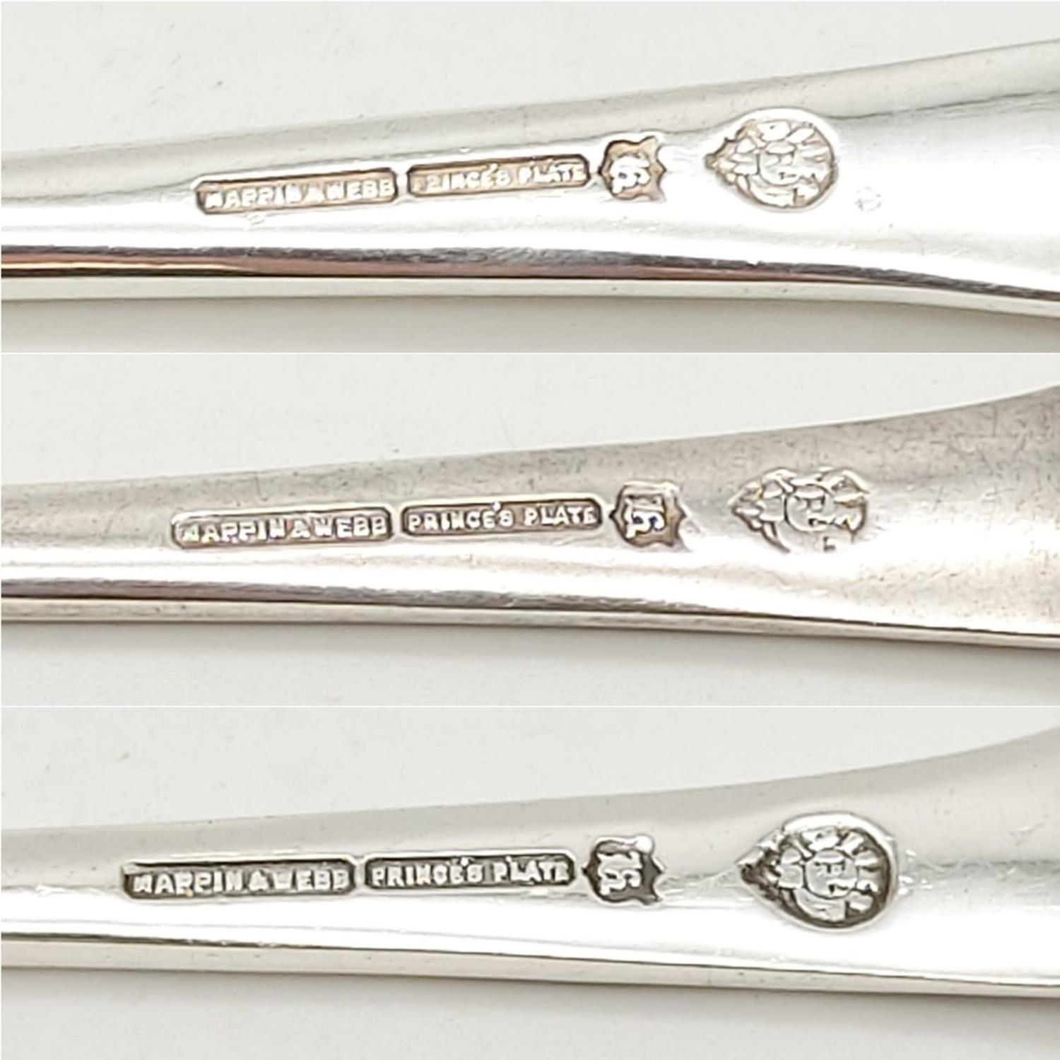 A Vintage Mappin and Webb Fish Entrée Cutlery Set. Prince's Silver plate with engraved decoration. - Image 11 of 16