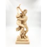 Hercules and Diomedes in a Tug of War Resin Sculpture. 30cm tall.