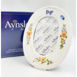 AN AYNSLEY DECORATED CERAMIC PHOTO FRAME 18 X 24cms