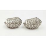 A PAIR OF 18K WHITE GOLD AND DIAMOND EARRINGS. 23..1gms
