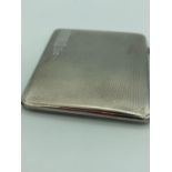 Silver art deco cigarette case. Hallmark for Greenberg Birmingham 1934. Engine turned Slimline