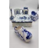 A Selection of Six Vintage and Antique Delft Ceramic Pieces. All have Delft markings on base. All