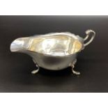 Antique Silver Gravy Boat. Birmingham mark. 7 x 17cm. 95g