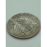 SILVER half crown 1916 in extra fine/brilliant condition. Having bold and clear definition to both