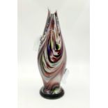 AN EARKLY MURANO GLASS VASE IN THE FORM OF A FISH. 24.7cms