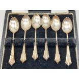 A Vintage Set of Six Silver Tea Spoons. Hallmark of Bishton's ltd of Birmingham. 9cm. 42.53g