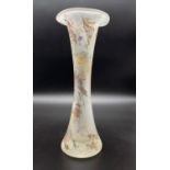 A Quirky Vintage Hand-Painted Thick-Glass Vase. 26cm. No cracks or chips but A/F.