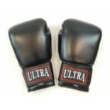 A Pair of 16oz Ultra Black Boxing Training Gloves. Unused, as new.