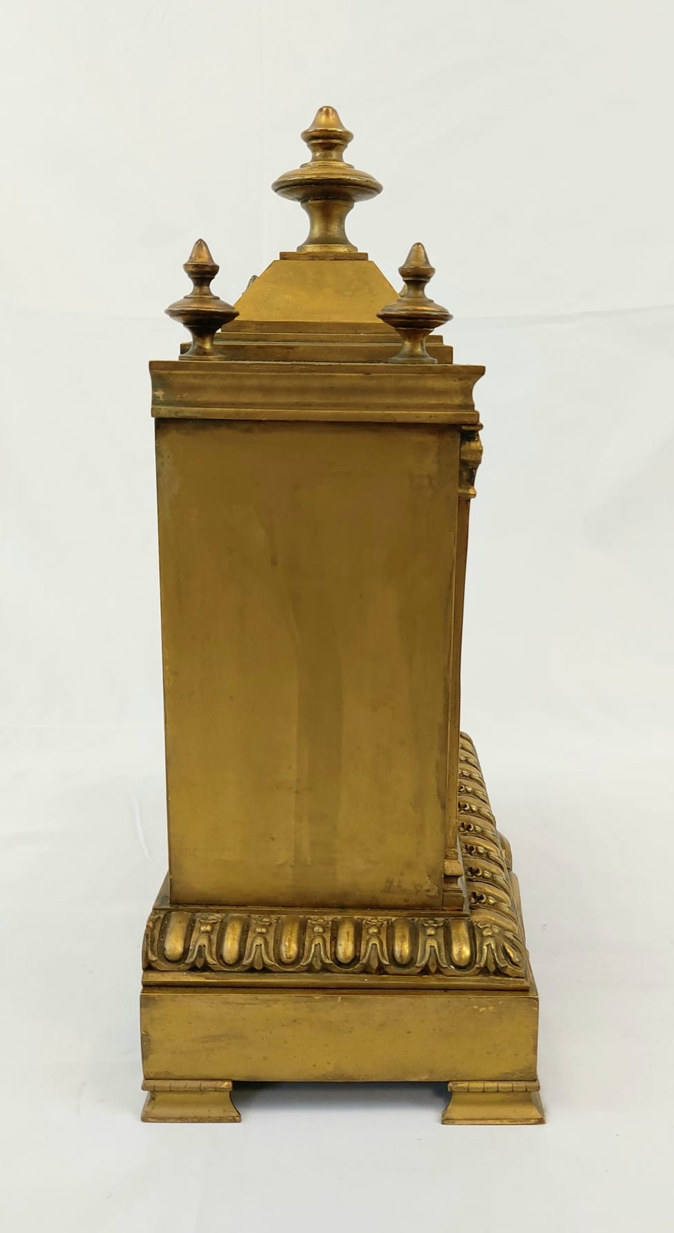 A French Hand-Painted Porcelain and Brass Mantel Clock with Accompanying Pedestalled Chalices. A/F - Image 11 of 11