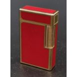 An Original Dupont Red Enamel Lighter in Good Condition.