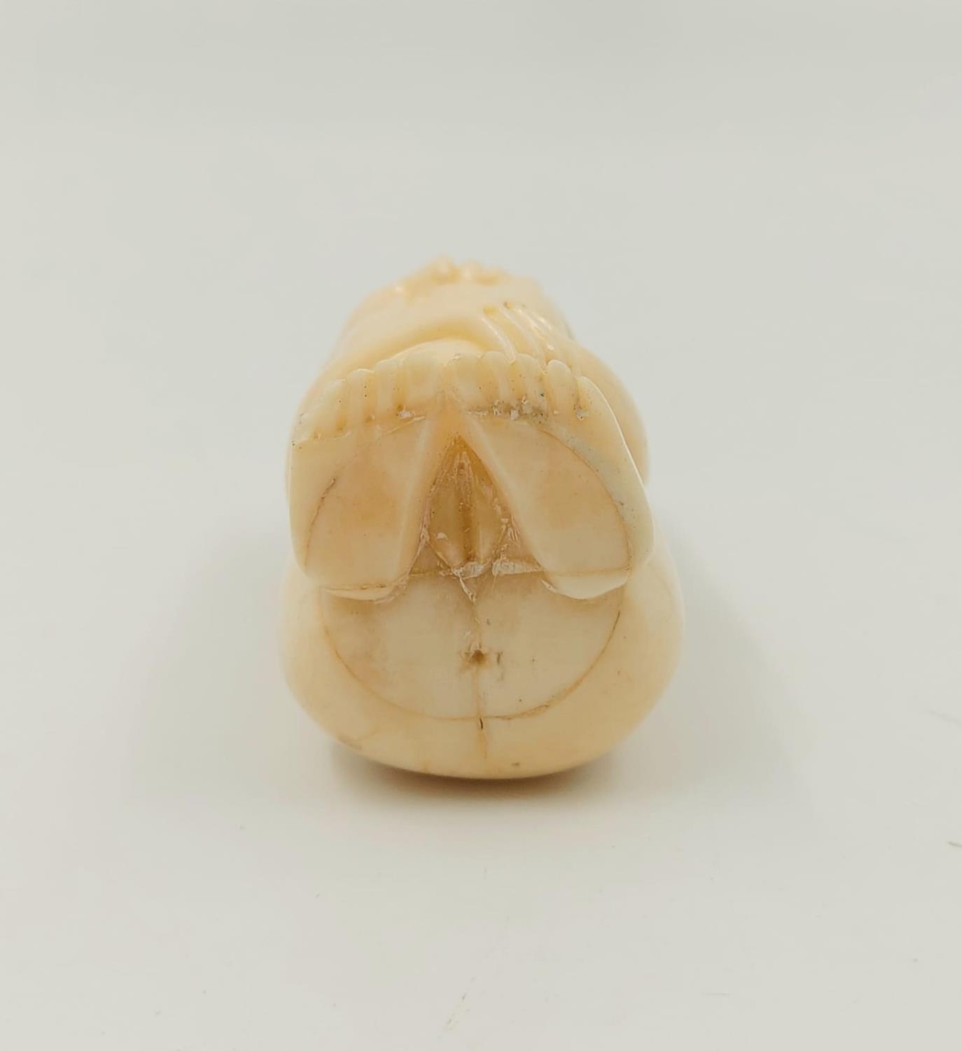 Antique Ivory Miniature Snuff Bottle Figurine. 6.5cm - Image 4 of 5