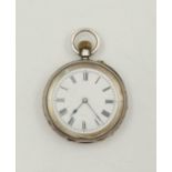 An Antique Miniature Silver Pocket Watch. Birmingham hallmarks. Top winder - ticks but a/f. Case -