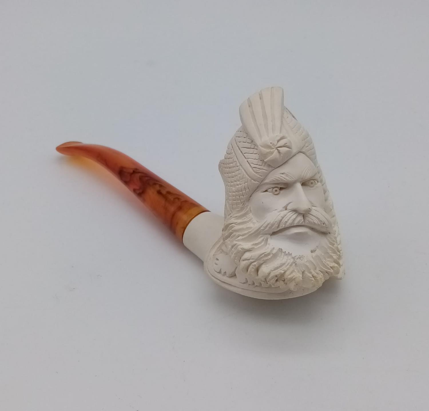 Four Turkish Meerschaum Pipes. All different characters. Unused, as new. - Image 4 of 8