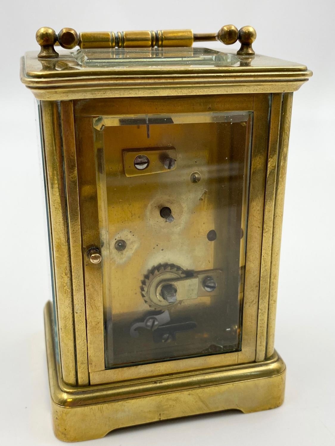 An Antique Brass Carriage Clock. In working order. 11cm tall - Image 3 of 5