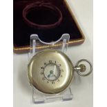 Vintage silver hunter pocket watch & JW Benson box ( working ) sold with no guarantee