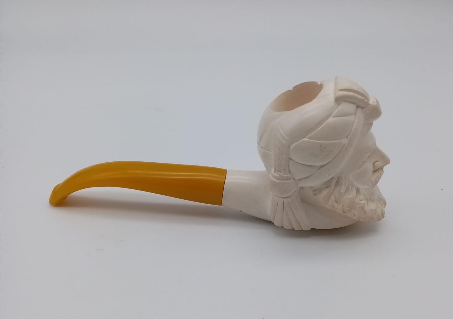 Four Turkish Meerschaum Pipes. All different characters. Unused, as new. - Image 6 of 8